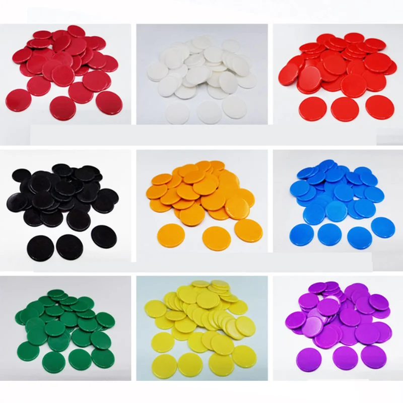 19mm Transparent Solid Game Accessories Plastic Chips Markers Checkers
