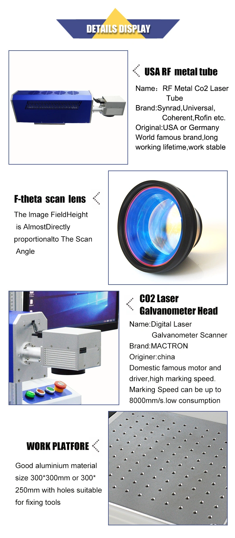 High Quality 200X200 20W Advertisement Plastic ABS PVC Laser Marking Machine