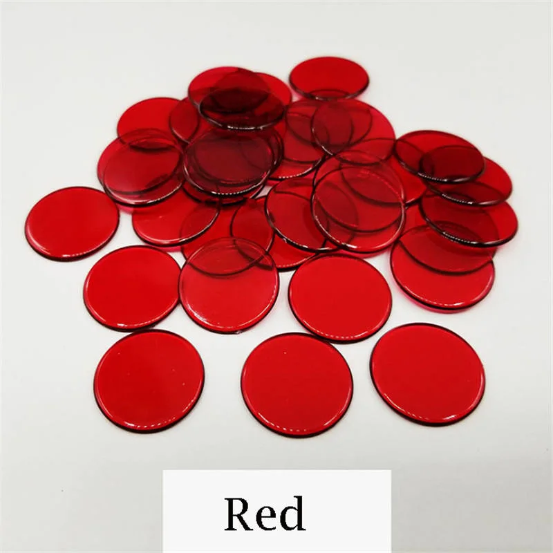 19mm Transparent Solid Game Accessories Plastic Chips Markers Checkers