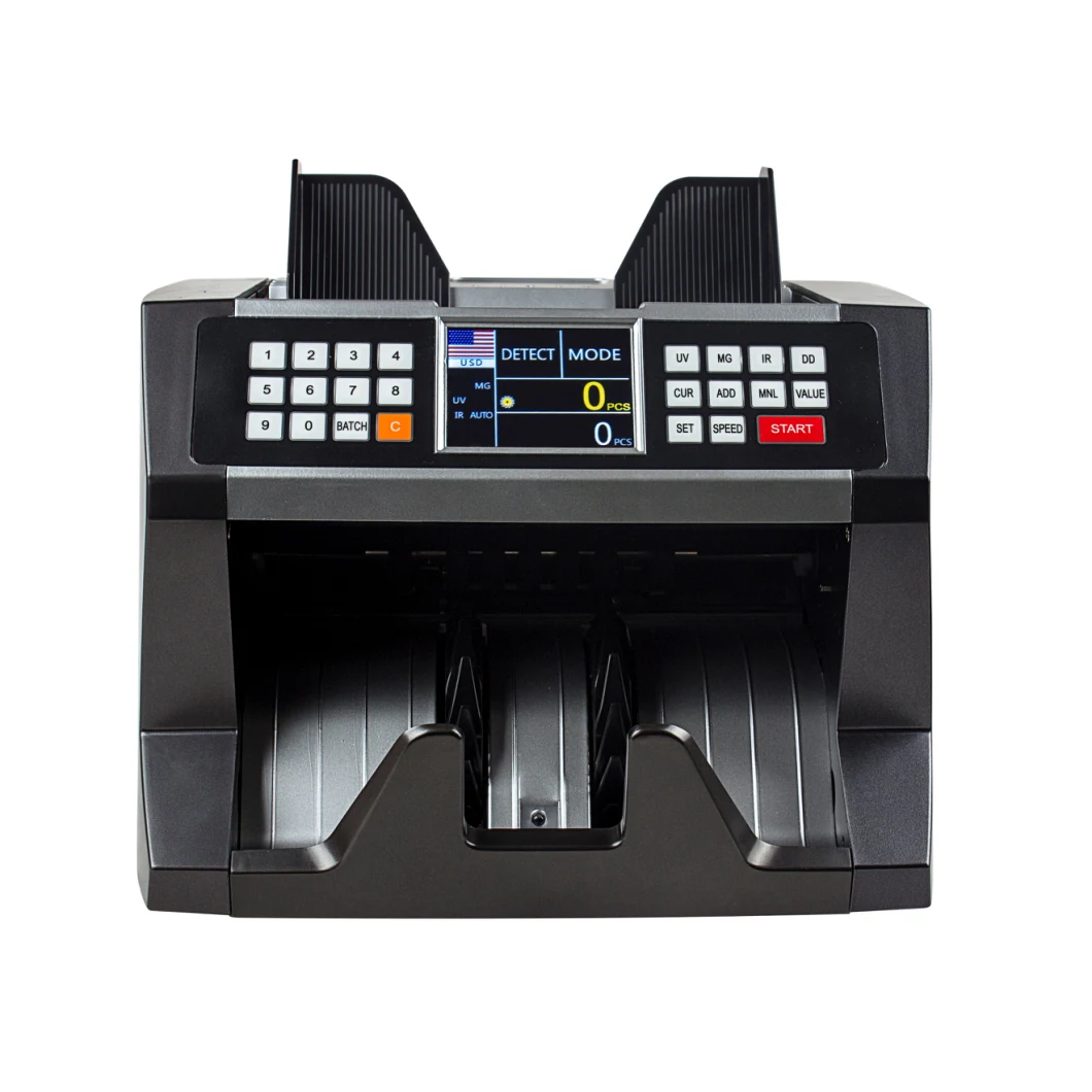 USD, EUR, GBP, CAD, Mxn Bill Value Counting Machine Banknote Money Cash Counter