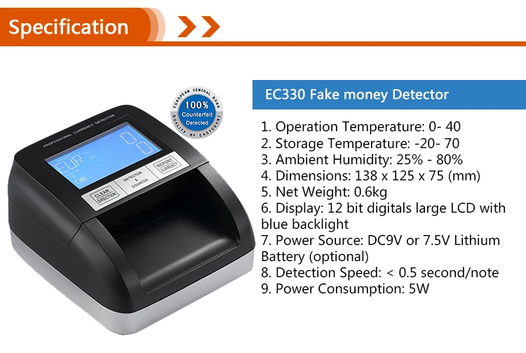 2019 Professional Automatic Portable Paper Money Detector, Banknote Detector, Bill Detector, Bank Money Counterfeit Detector Fake Money Detector