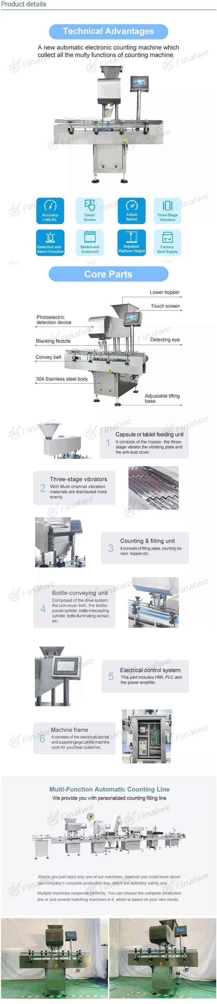 8 Channel Capsule Counter Automatic Counting Machine Filling Machine