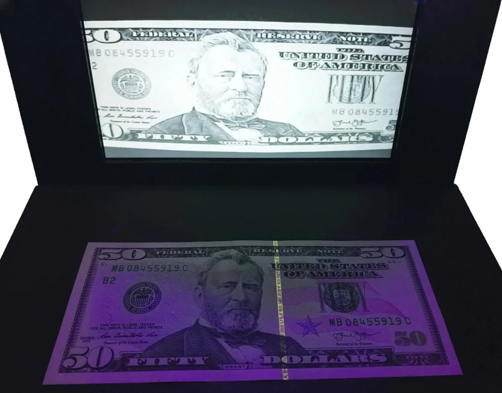 Desktop UV IR Detection Huge LCD Display Banknote Counterfeit Currency Money Detector