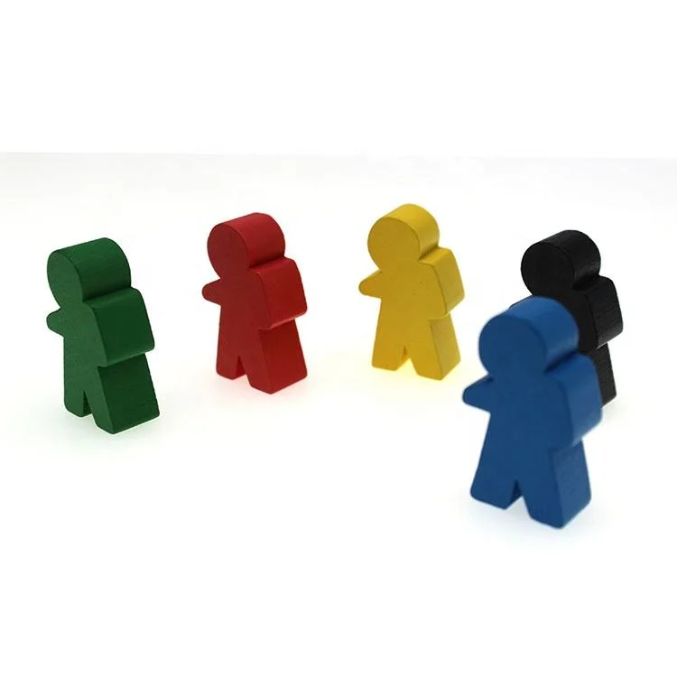 Wood Game Pieces and Board Game Counters Can Be Colored Pawns