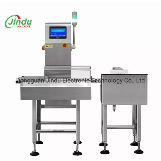 03 Jindu Machine for in-Motion in-Line Carton Packages Check Weigher Machine with Hbm Load Cell